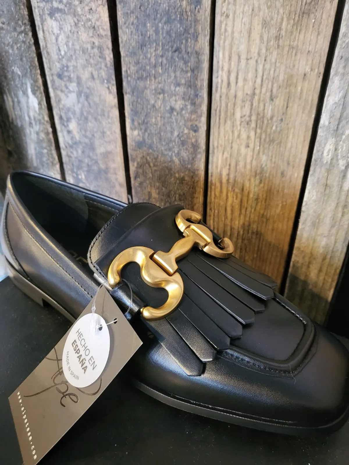 Alpe Tassel Loafers Black Leather