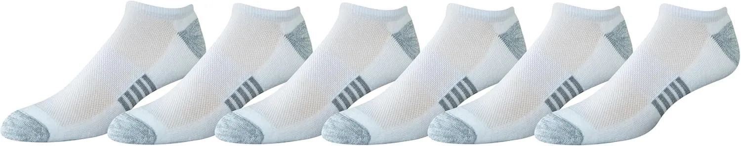 Amazon Essentials Men's Cotton Performance Cushioned No Show Socks for Men, Breathable Athletic, 6 Pairs
