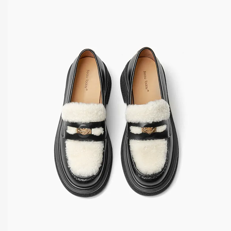 BeauToday Loafers  Vogue metallic elements Loafers for women