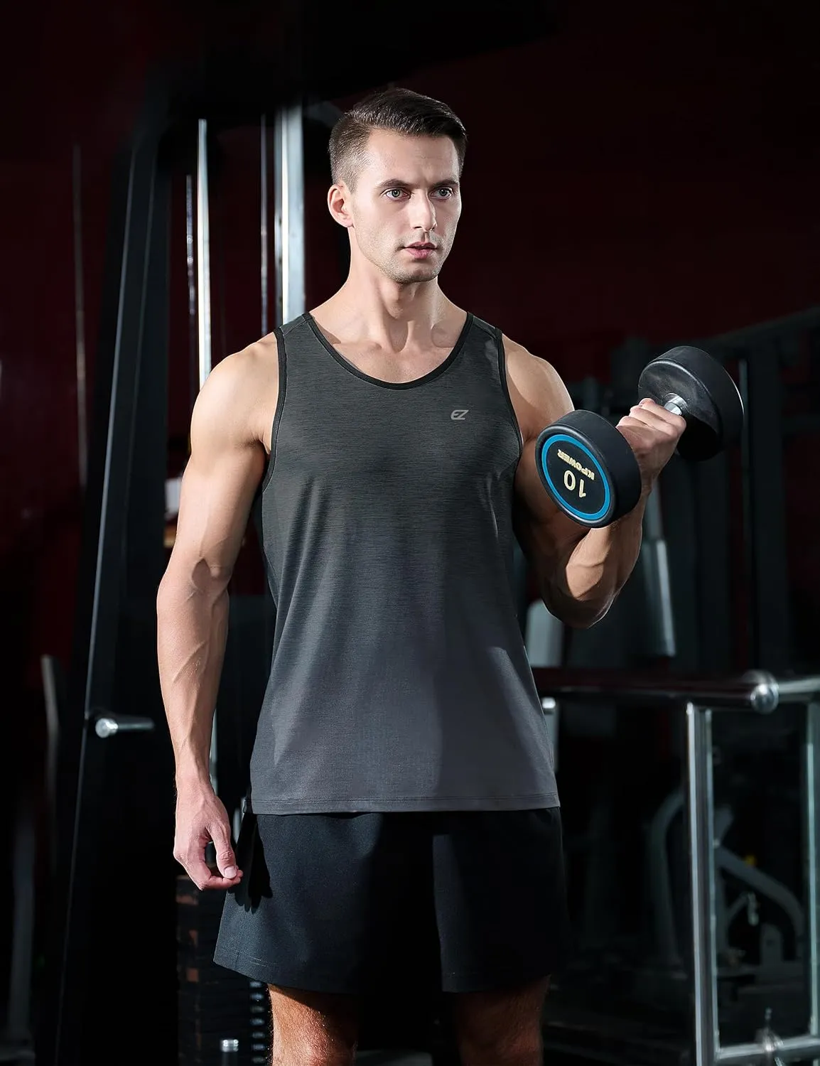 EZRUN Men's Tank Tops Quick Dry Workout Swim Beach Shirts Sleeveless Shirts for Bodybuilding Gym Fitness Training