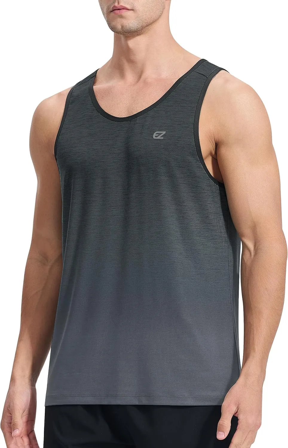 EZRUN Men's Tank Tops Quick Dry Workout Swim Beach Shirts Sleeveless Shirts for Bodybuilding Gym Fitness Training