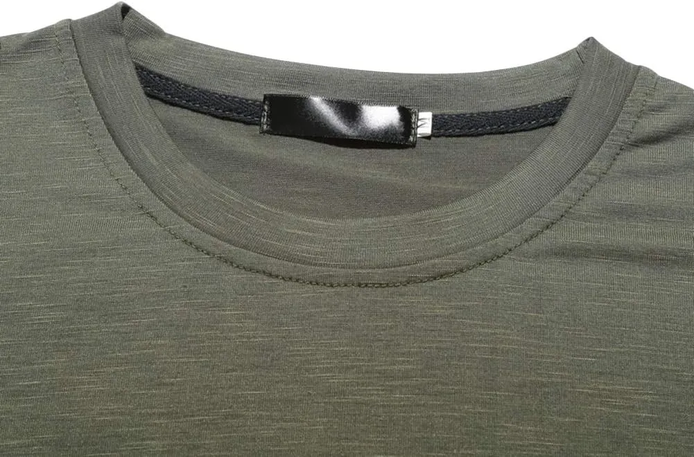 Fashion Mens T Shirt Muscle Gym Workout Athletic Shirt Cotton Tee Shirt Top