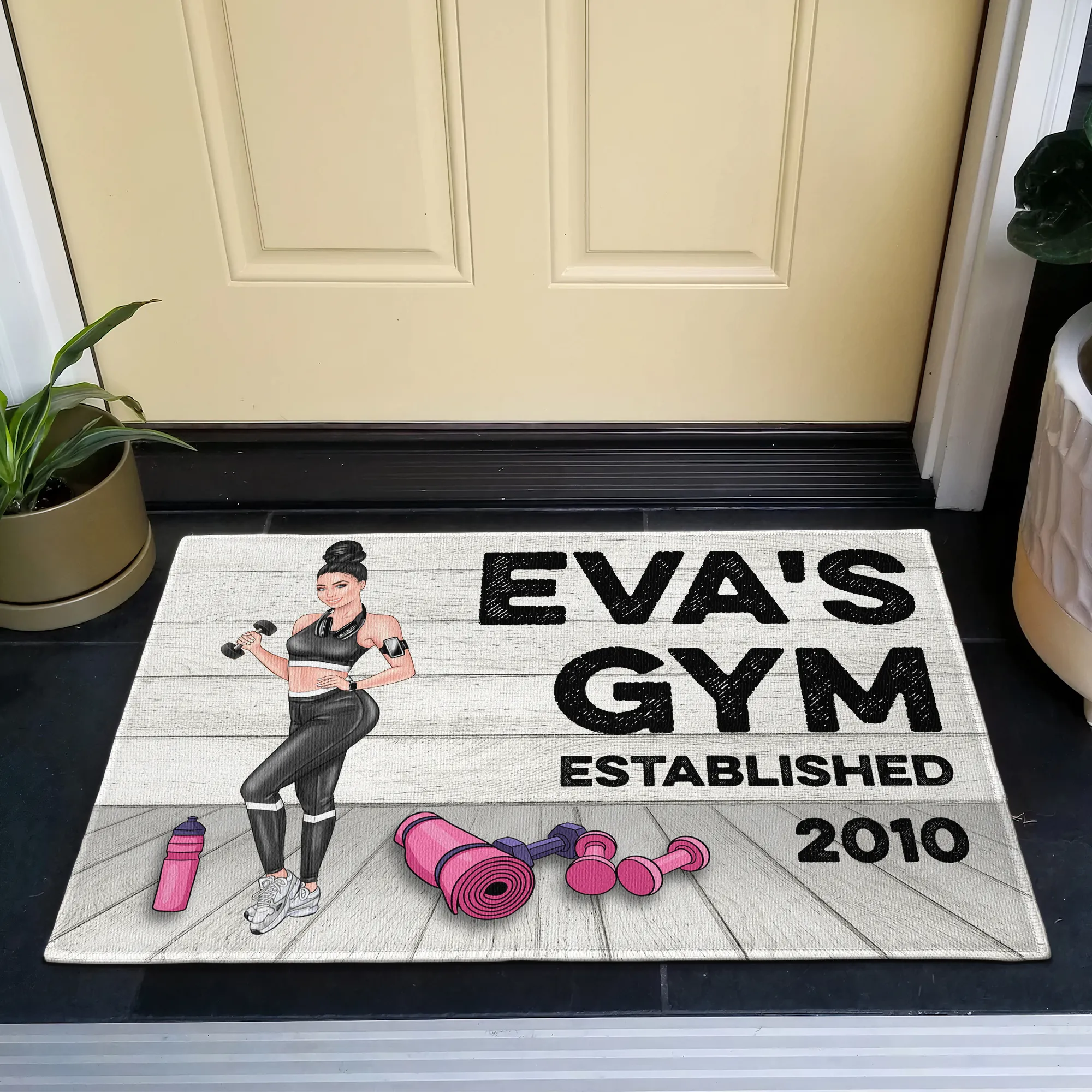 Gym Sign – Personalized Doormat – Gift For Fitness Lovers – Fitness Girl