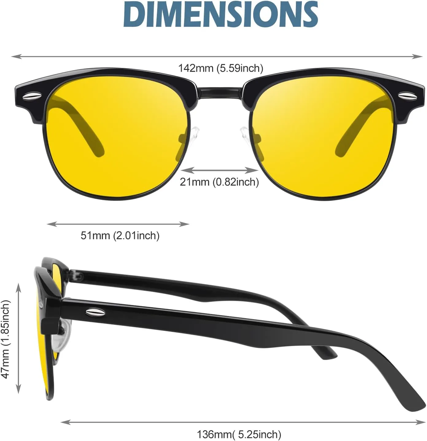 Happy Store CN56 Vintage Inspired Classic Horn Rimmed Nerd UV400 Clear Lens Glasses