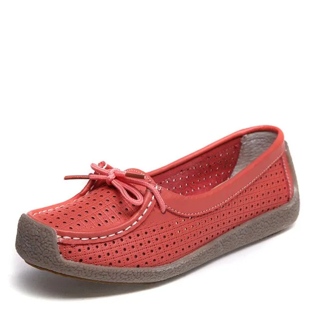 Loyola Women's Summer Leather Flat Loafers Shoes