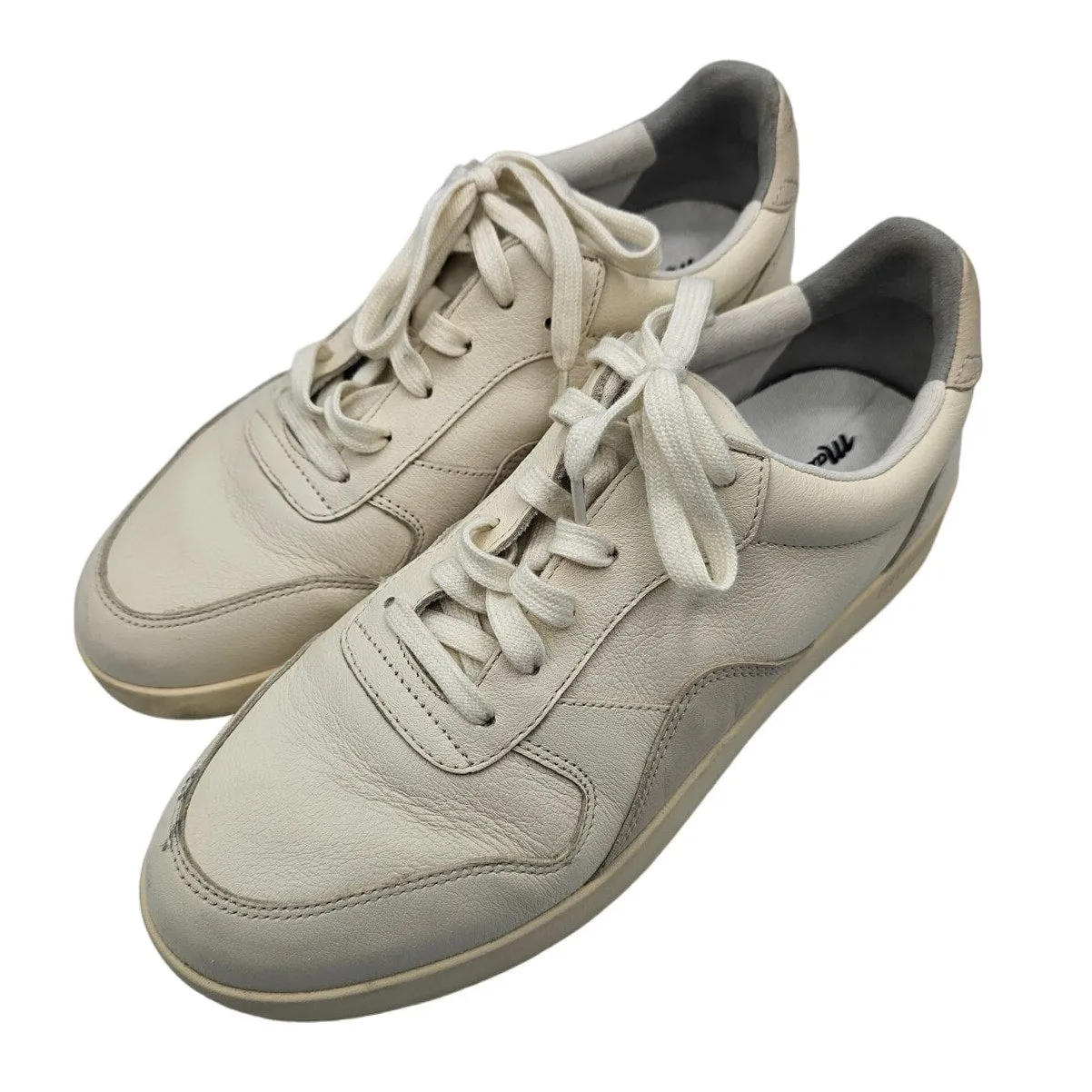 Madewell Womens Sz 9.5 Lace Up White Leather Court Sneakers Tennis Shoes