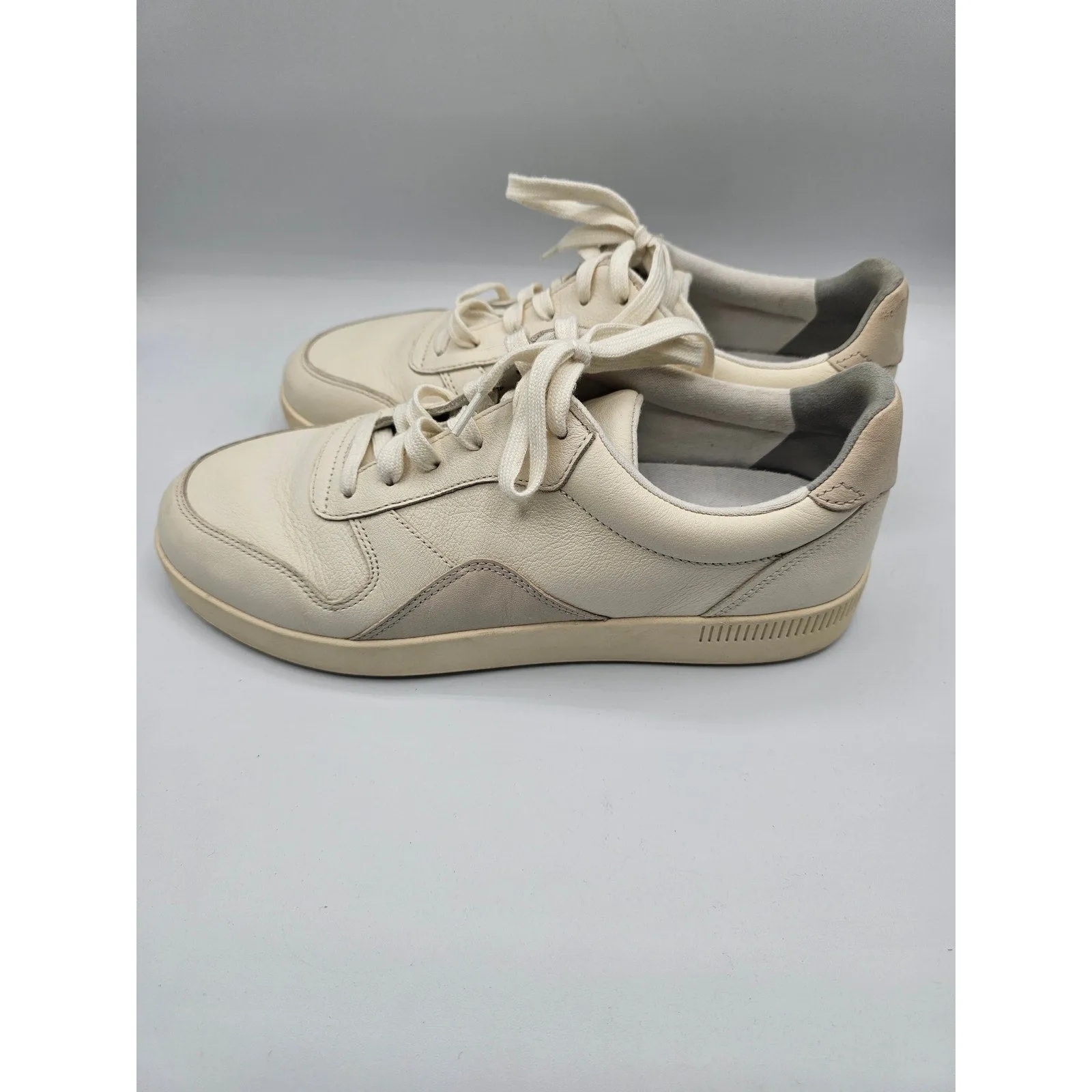 Madewell Womens Sz 9.5 Lace Up White Leather Court Sneakers Tennis Shoes