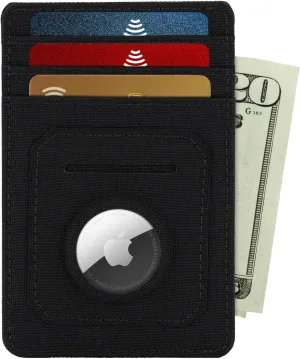 Pelican Aegis AirTag Wallet/Card Holder [RFID Blocking] Slim Wallet with Airtag Holder - Holds 7 Cards & Cash w/Quick access Front Pocket - Durable 500D Cordura - Debit/Credit Card Holder - Black
