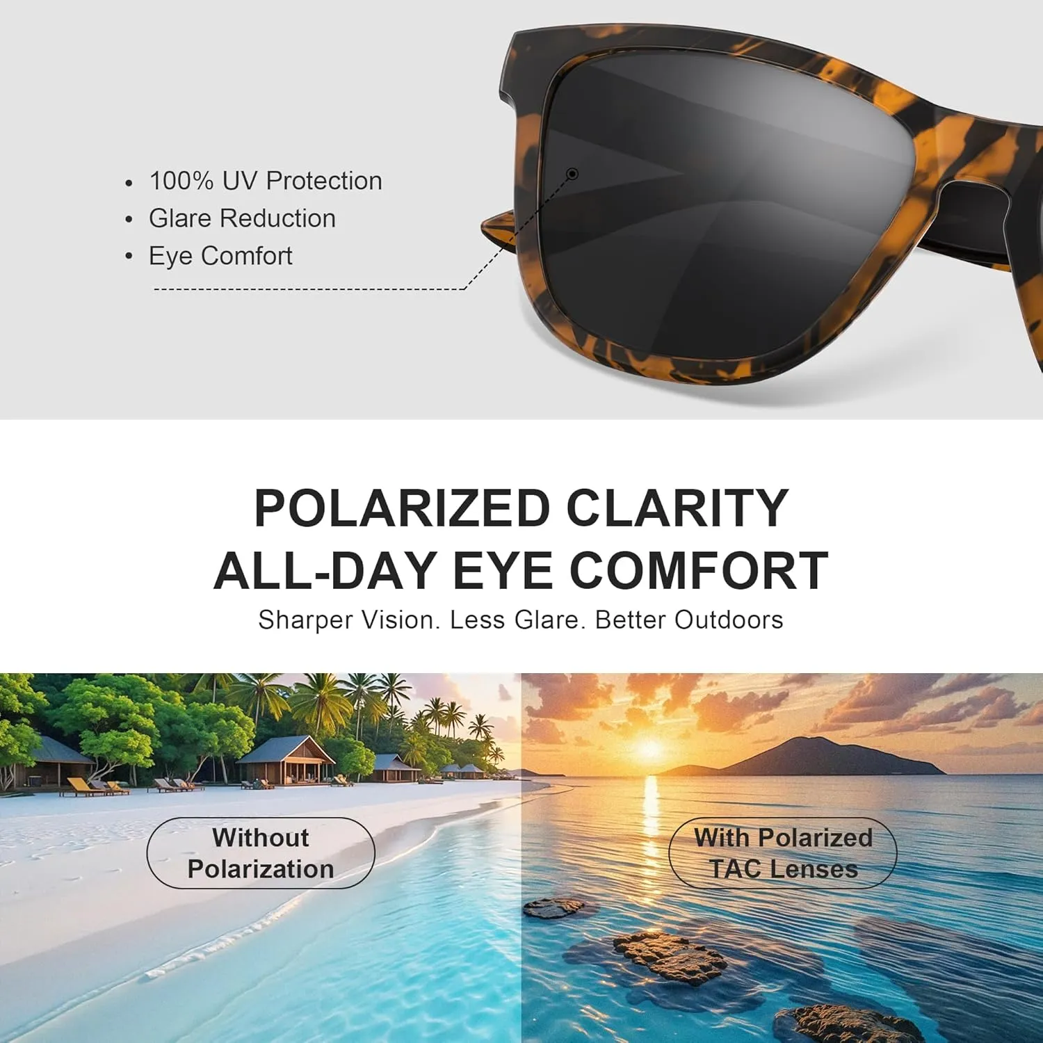 Polarized Sunglasses for Mens Womens - Fashion Men Sun Glasses Shades for Driving Golf Fishing Lightweight