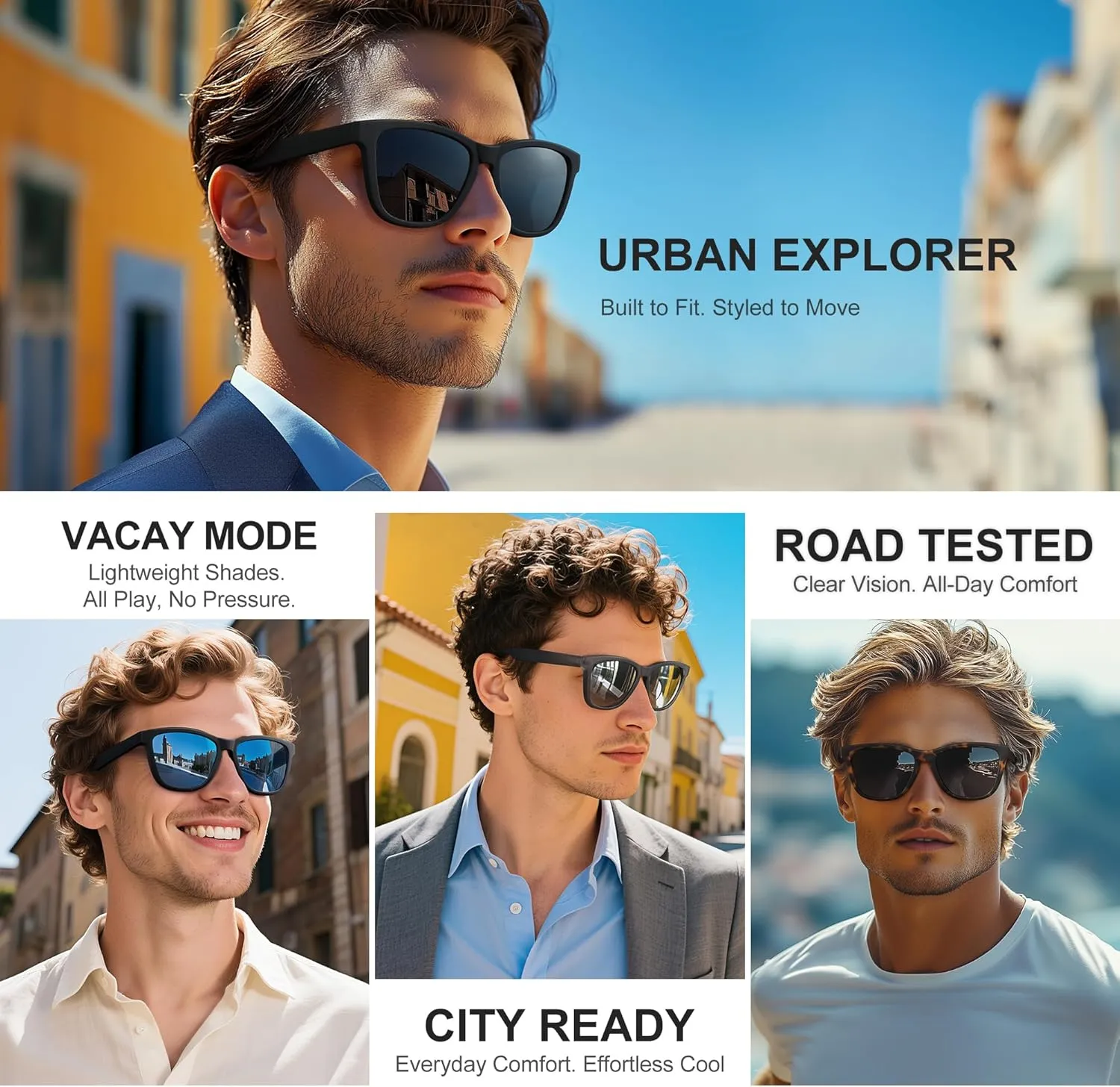 Polarized Sunglasses for Mens Womens - Fashion Men Sun Glasses Shades for Driving Golf Fishing Lightweight