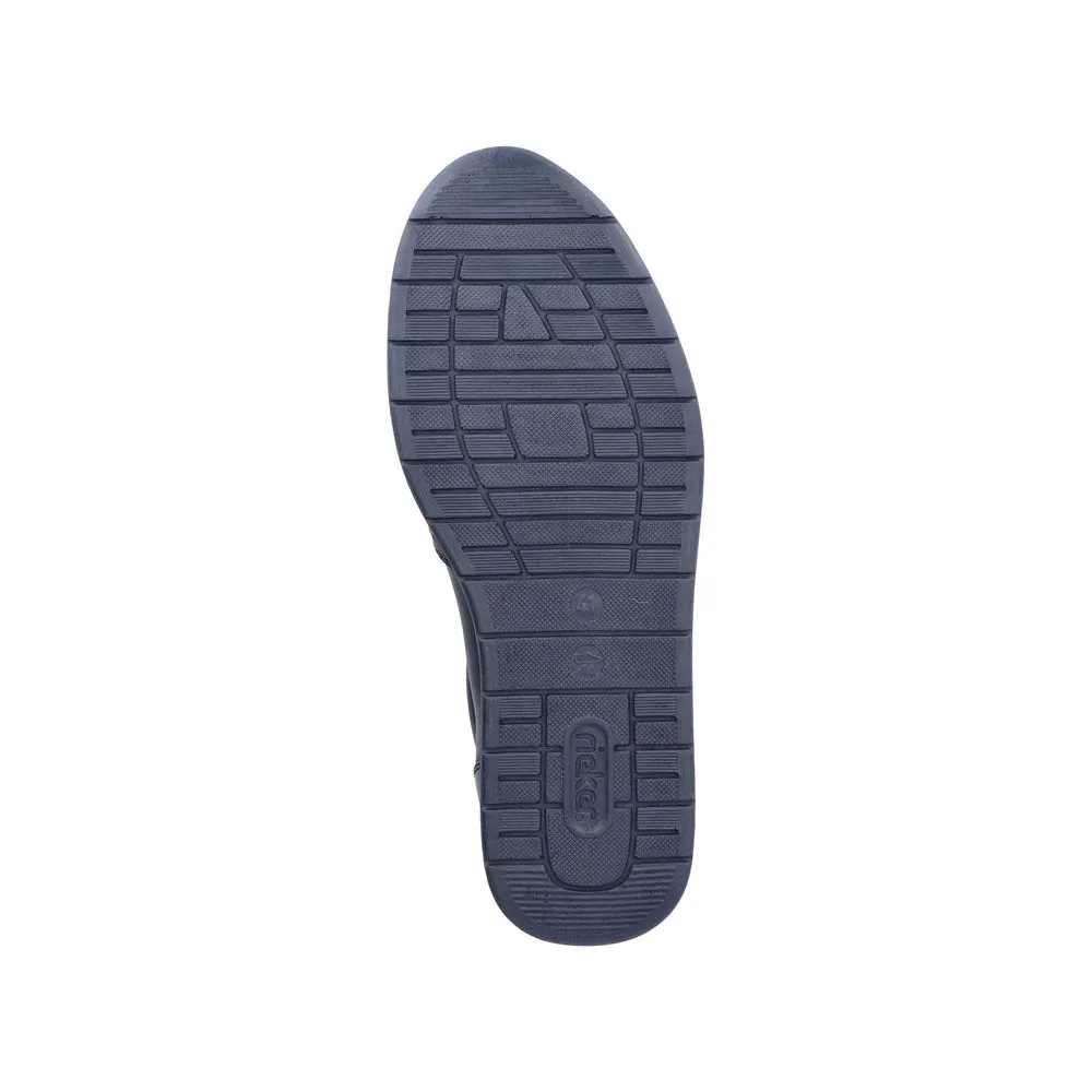 Rieker 11962-14 Titus Mens Navy Blue Leather Slip On Loafers