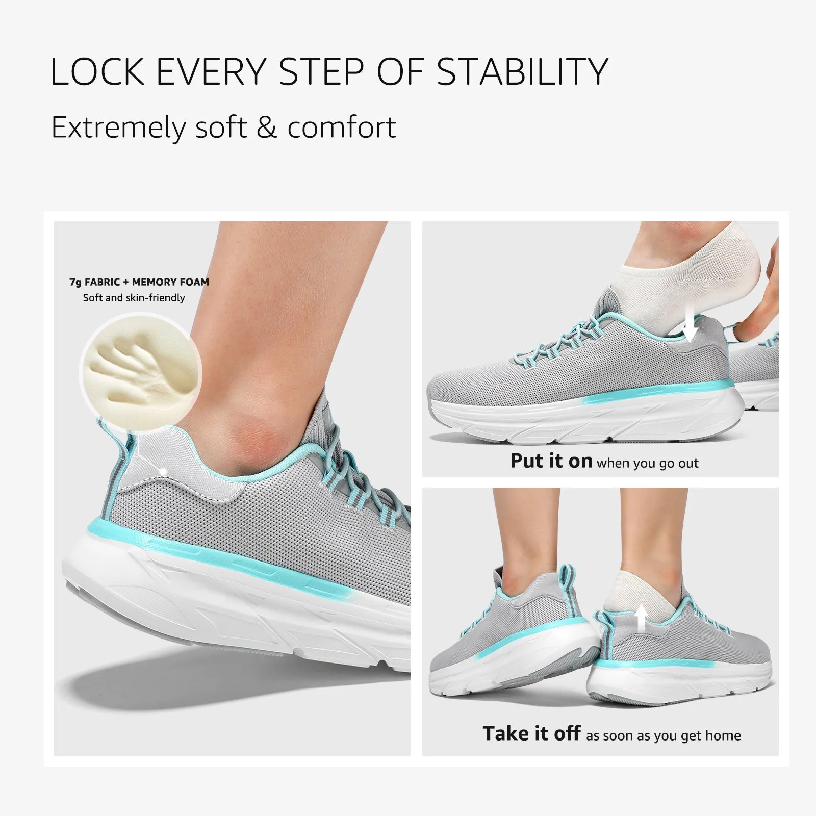 STQ Slip on Sneakers Women Orthopedic Walking Shoes for Plantar Fasciitis Relief