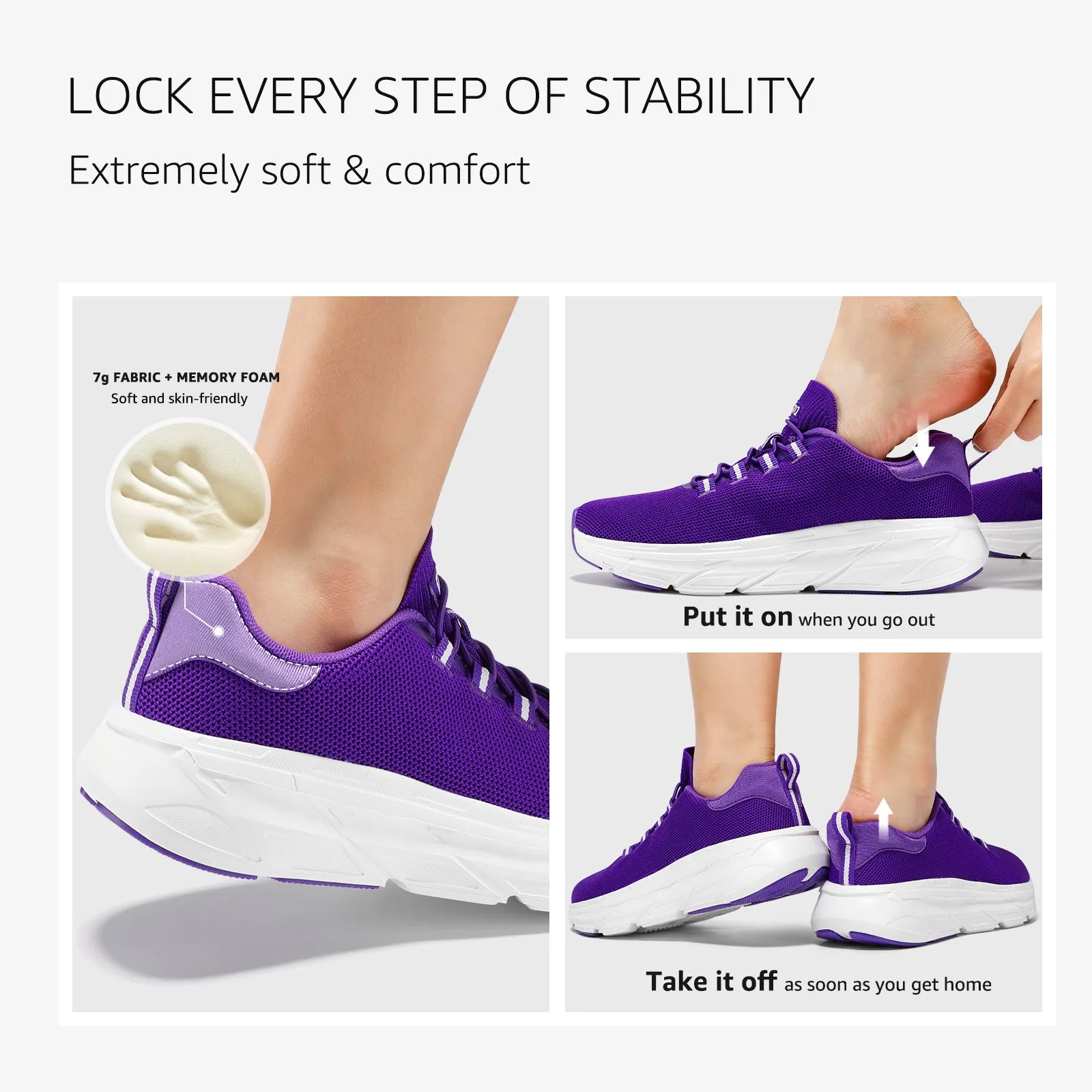 STQ Slip on Sneakers Women Orthopedic Walking Shoes for Plantar Fasciitis Relief