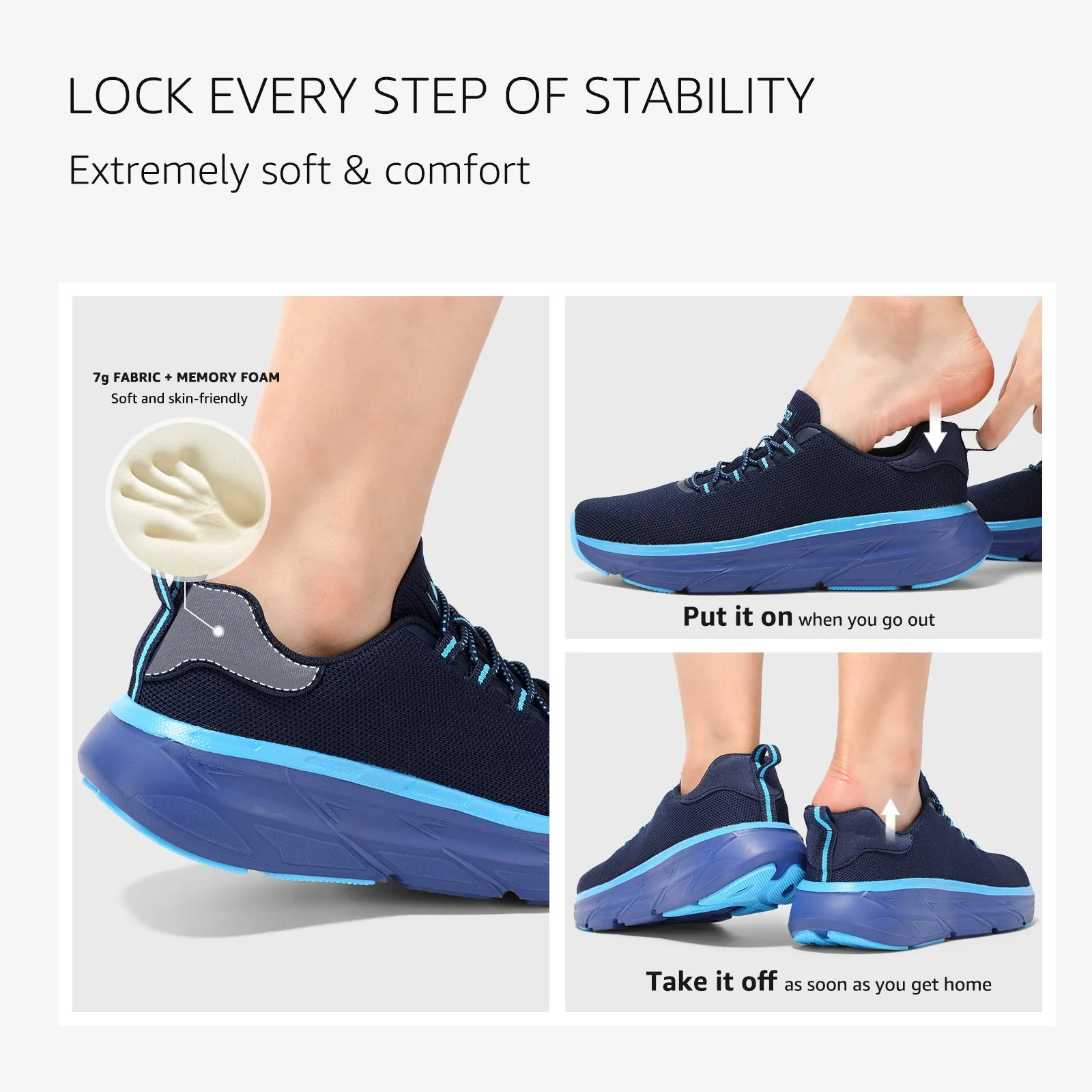 STQ Slip on Sneakers Women Orthopedic Walking Shoes for Plantar Fasciitis Relief