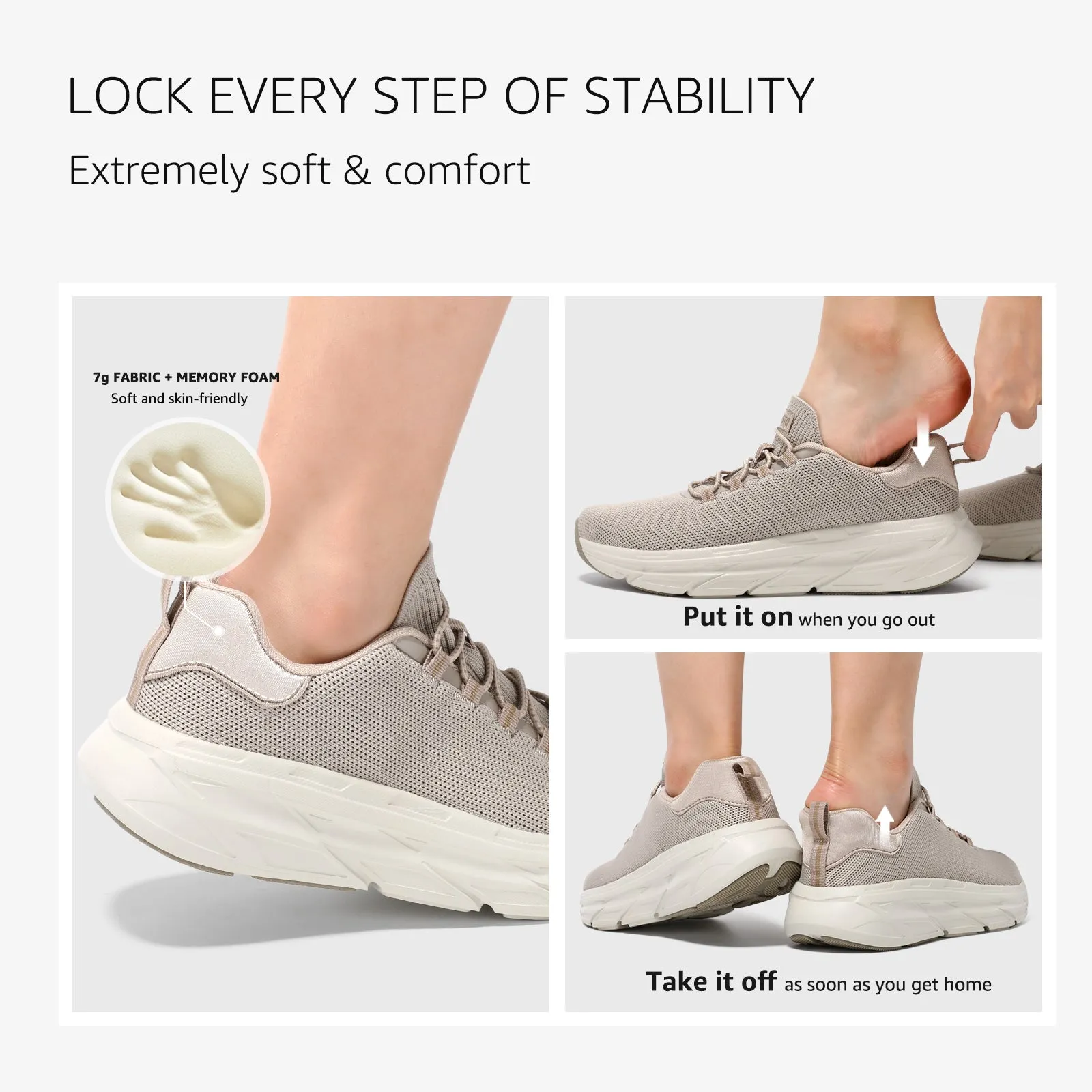 STQ Slip on Sneakers Women Orthopedic Walking Shoes for Plantar Fasciitis Relief