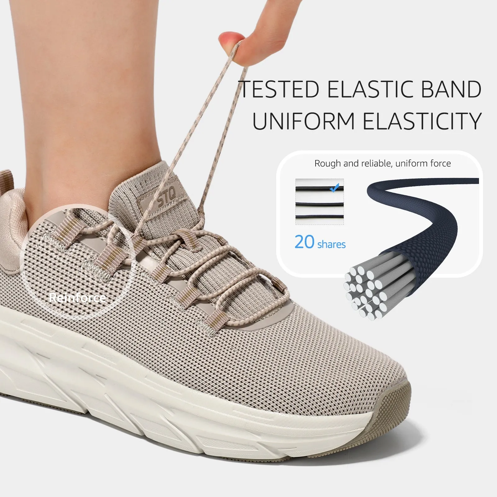 STQ Slip on Sneakers Women Orthopedic Walking Shoes for Plantar Fasciitis Relief