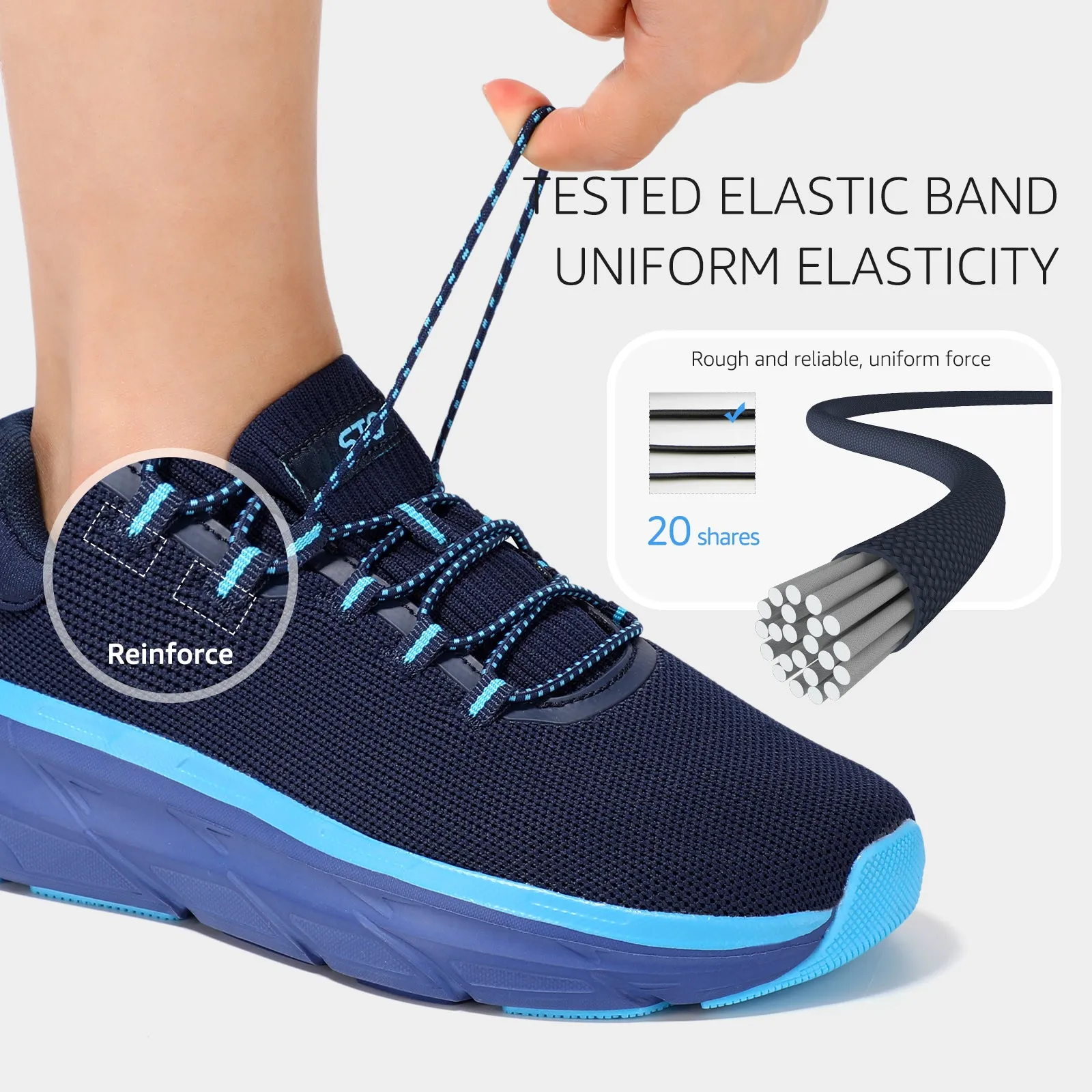 STQ Slip on Sneakers Women Orthopedic Walking Shoes for Plantar Fasciitis Relief