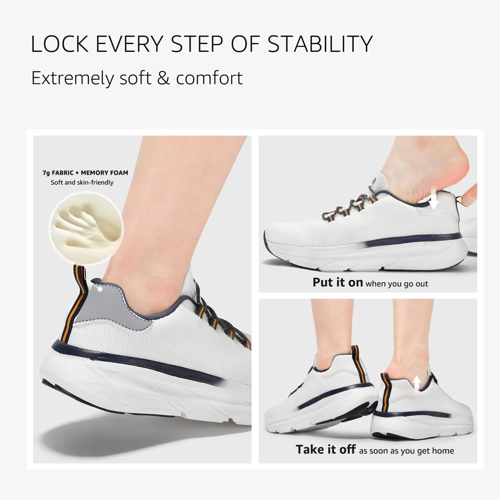 STQ Slip on Sneakers Women Orthopedic Walking Shoes for Plantar Fasciitis Relief