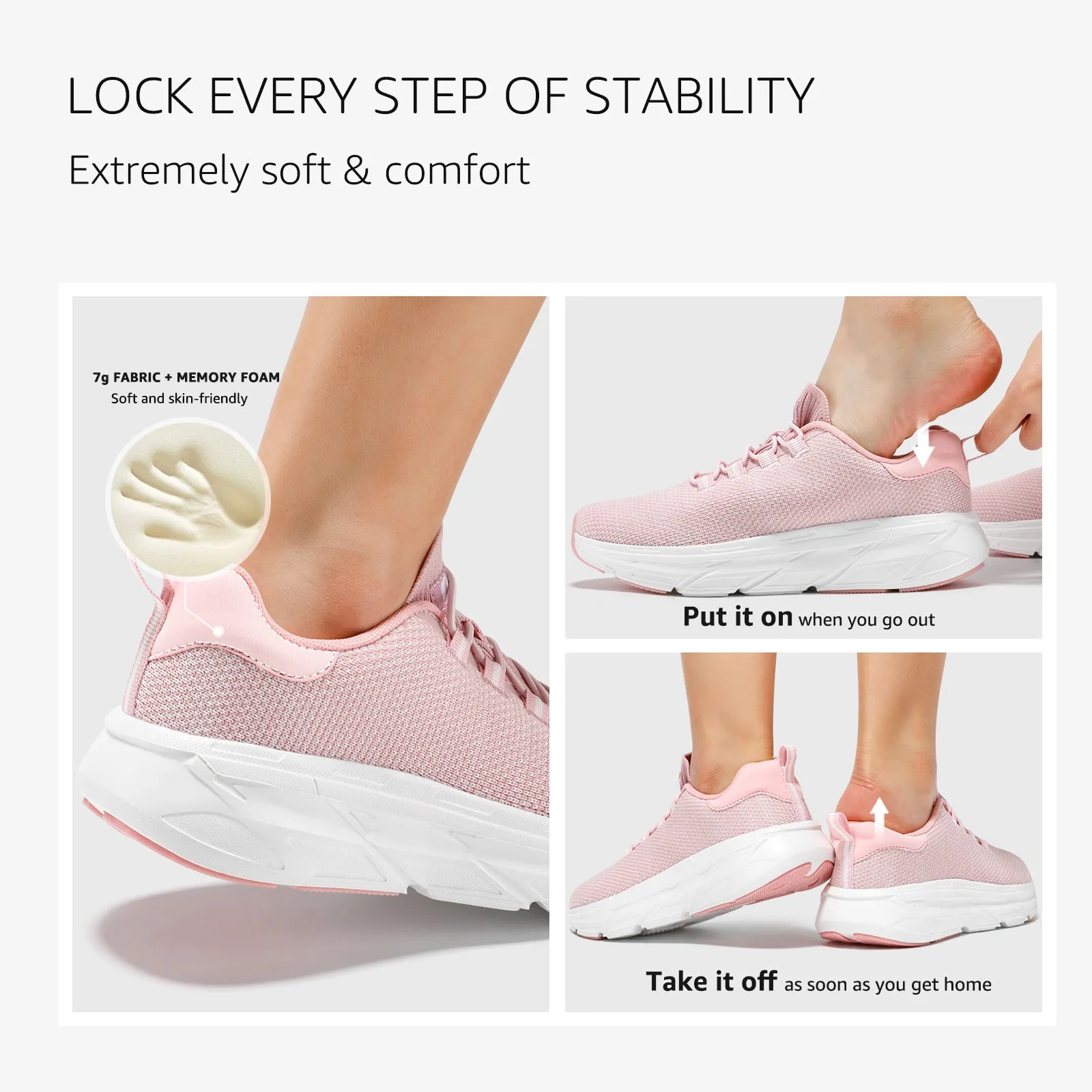 STQ Slip on Sneakers Women Orthopedic Walking Shoes for Plantar Fasciitis Relief