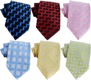 WeiShang Lot 6 PCS Classic Men's Silk Tie Necktie Woven JACQUARD Neck Ties