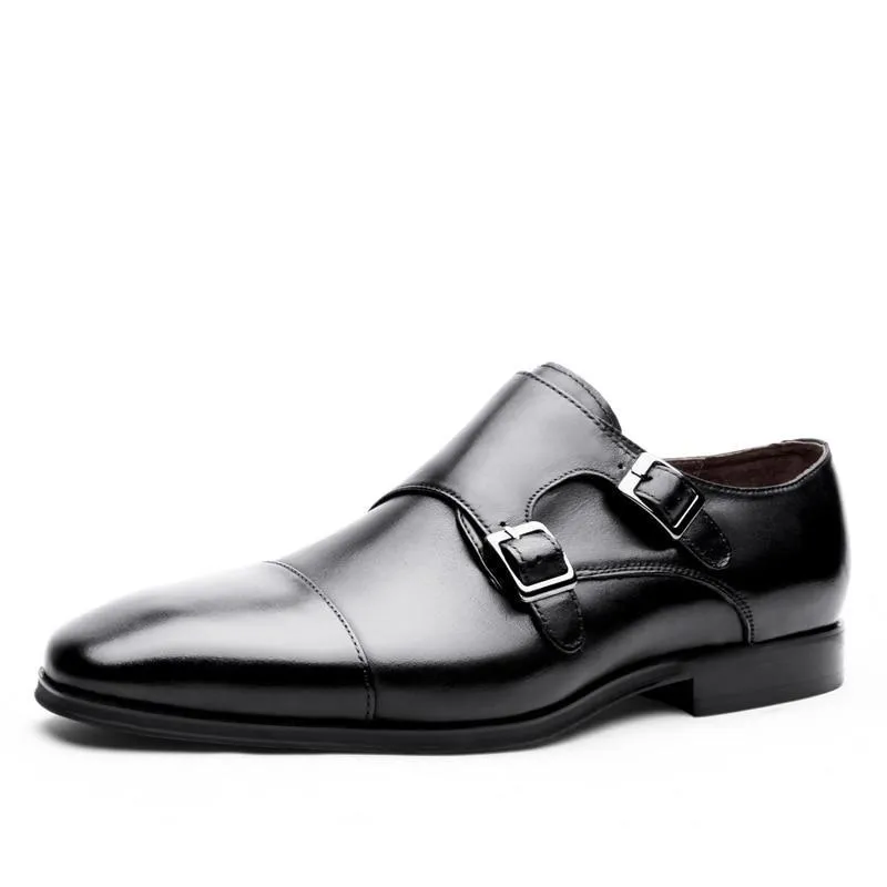 West Louis™ Luxury Genuine Leather Oxford Shoes With Double Buckle