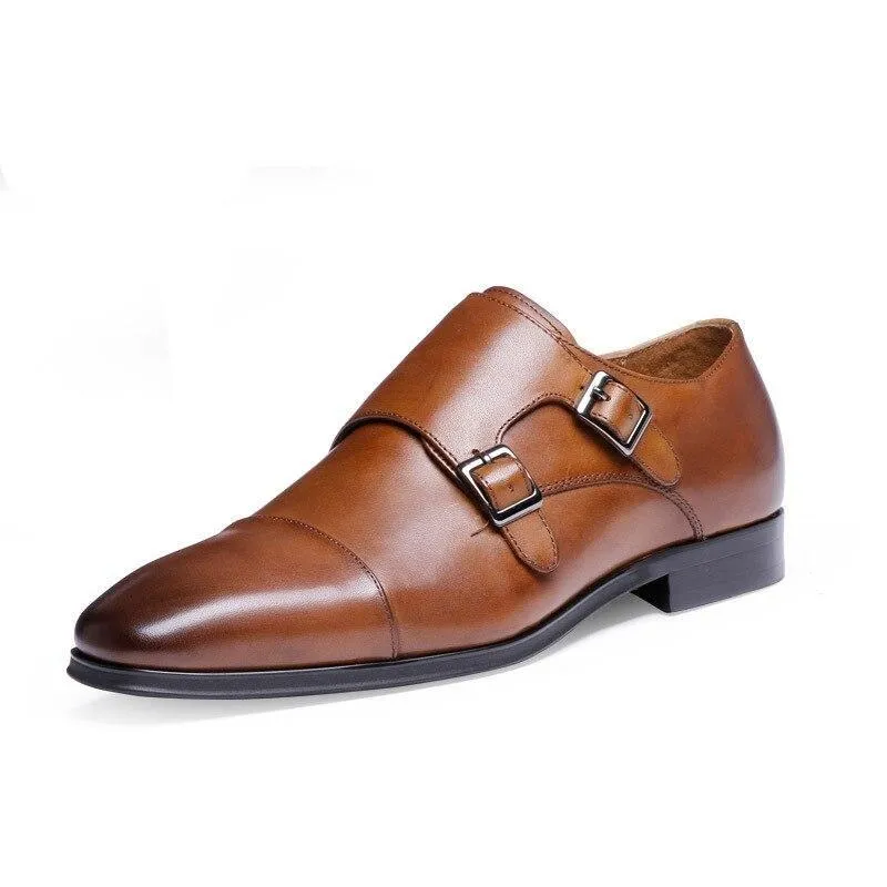 West Louis™ Luxury Genuine Leather Oxford Shoes With Double Buckle